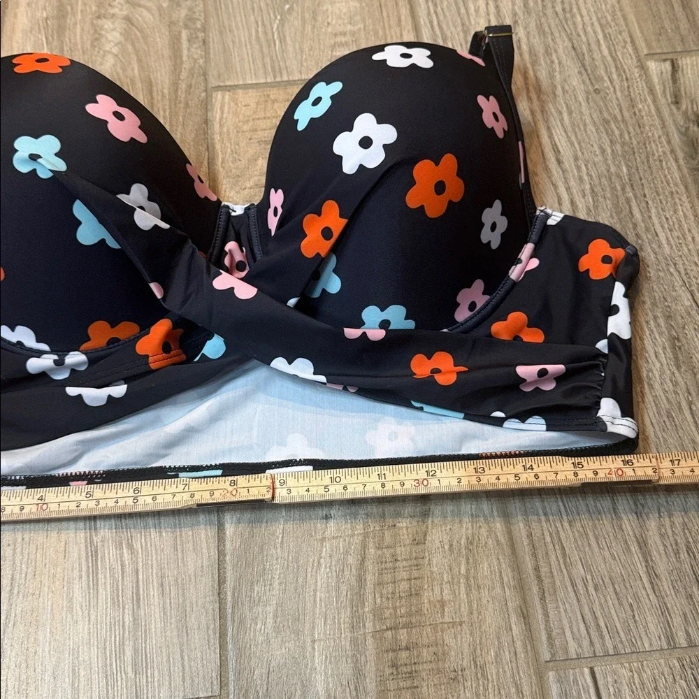 SHEIN Black Floral Bikini 3 piece Set Size 3XL‎